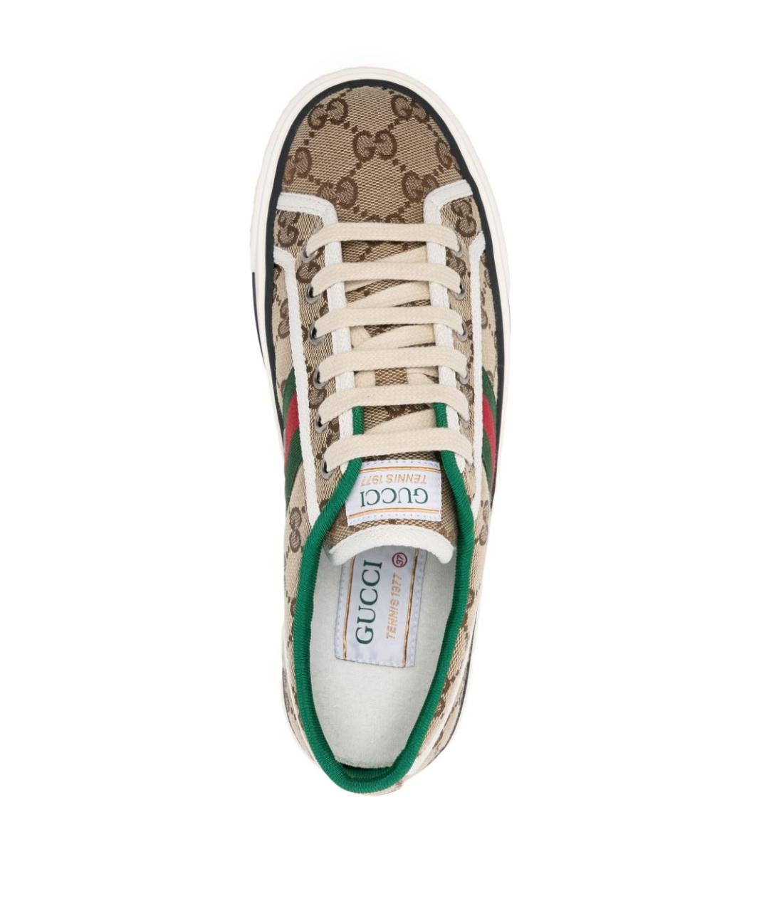 GUCCI Бежевые текстильные кеды, фото 3