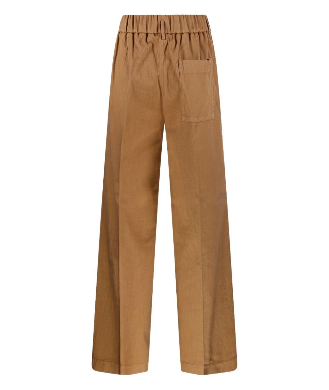 FORTE FORTE Коричневые хлопковые прямые брюки, фото 2