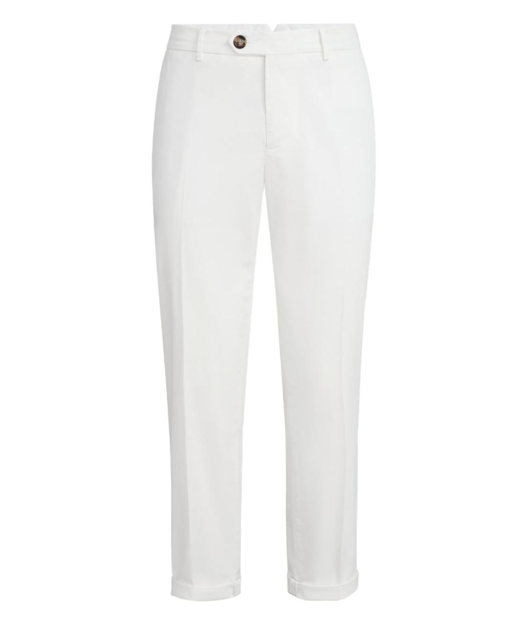 BRUNELLO CUCINELLI Белые хлопковые повседневные брюки, фото 1