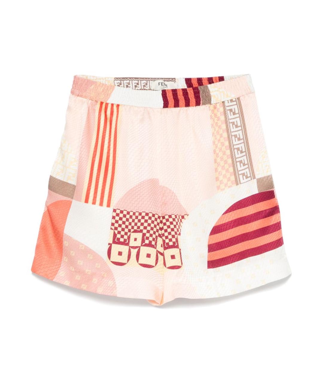 FENDI Мульти шелковые шорты, фото 1