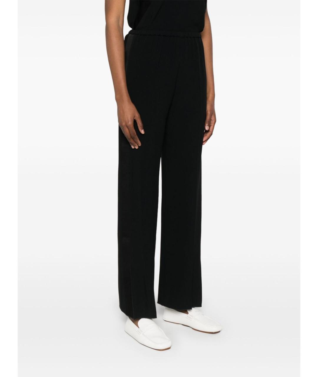 FORTE FORTE Черные вискозные прямые брюки, фото 3