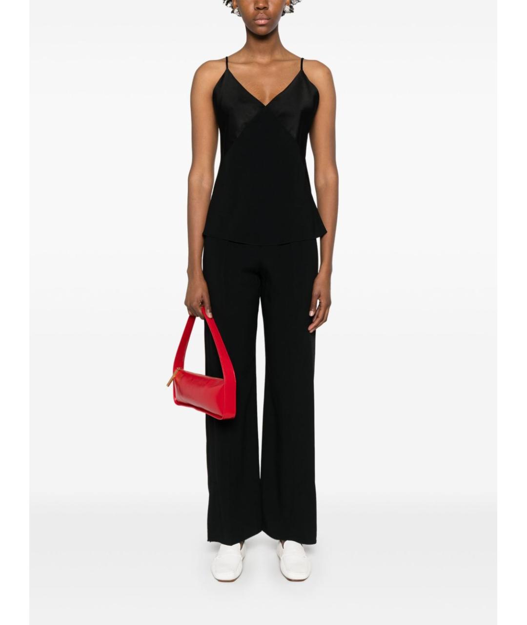 FORTE FORTE Черные вискозные прямые брюки, фото 4