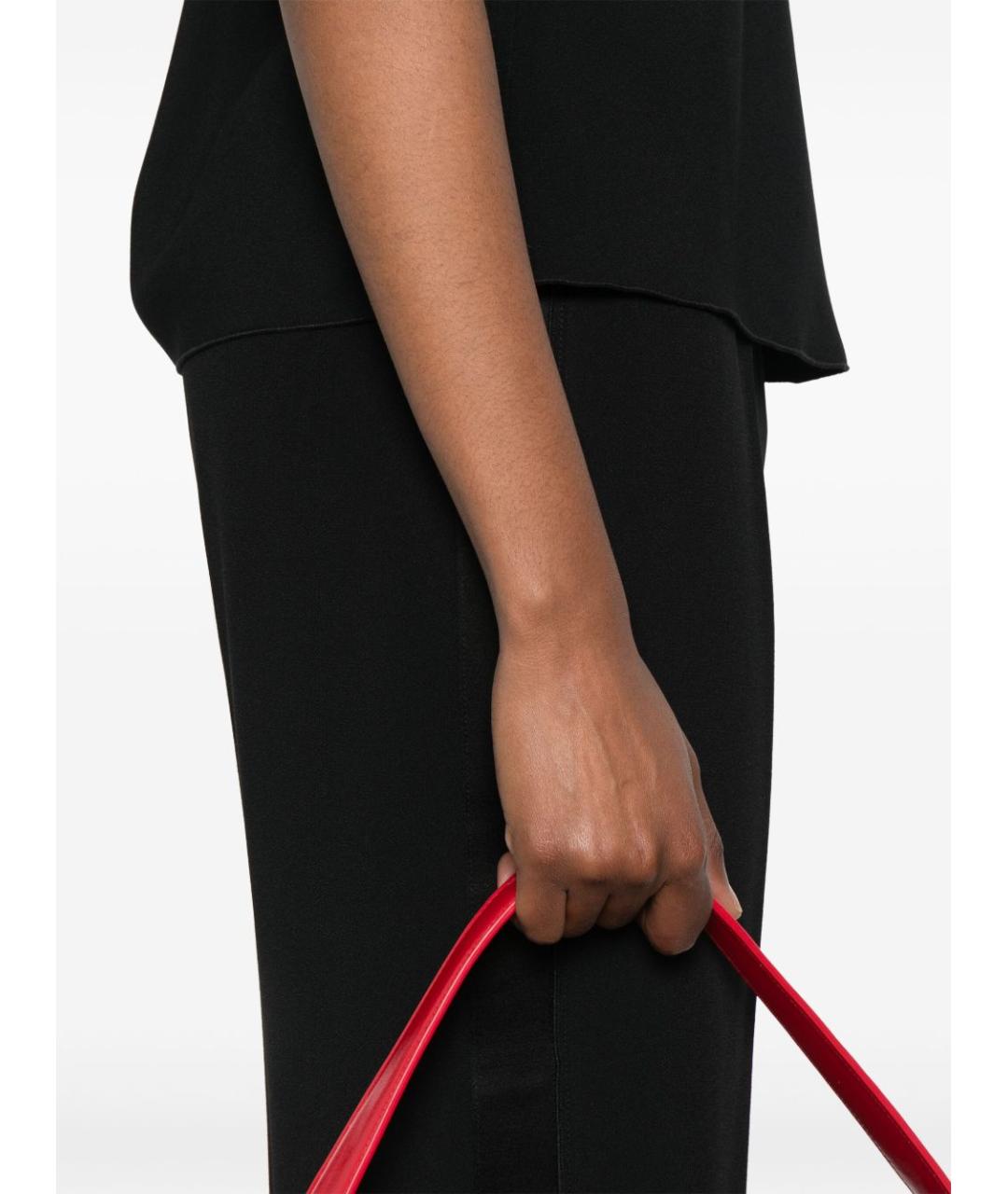 FORTE FORTE Черные вискозные прямые брюки, фото 2