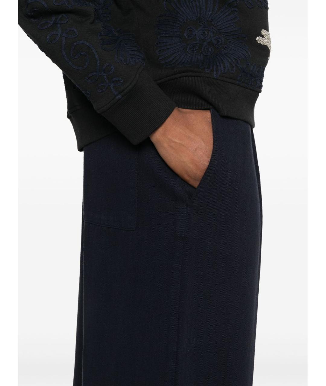 FORTE FORTE Синие хлопковые брюки широкие, фото 3