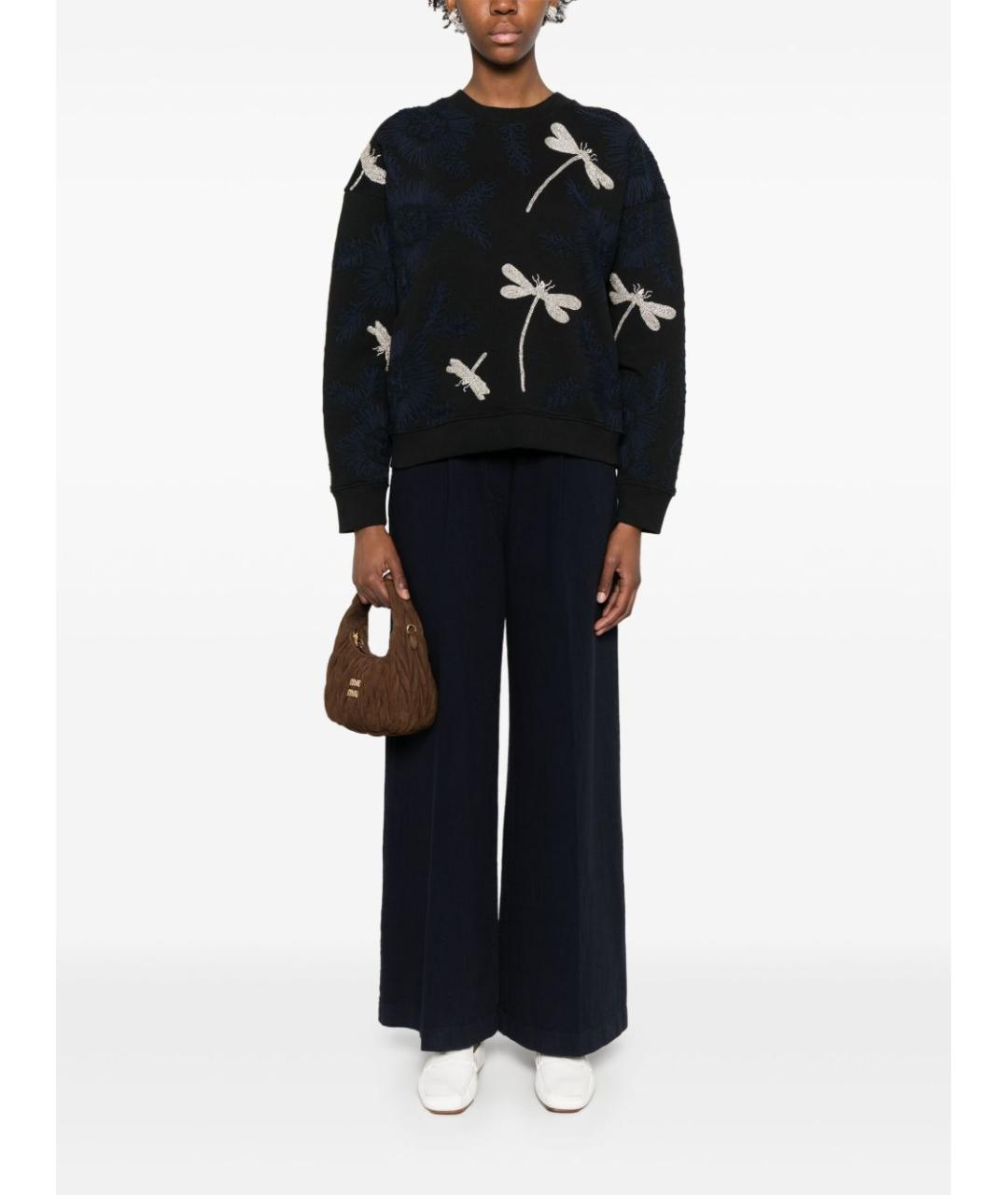 FORTE FORTE Синие хлопковые брюки широкие, фото 2