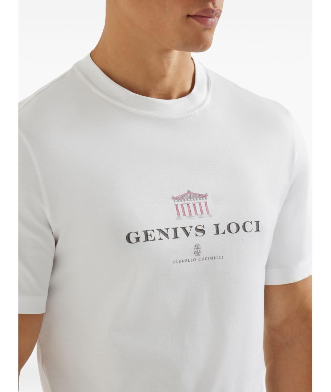 BRUNELLO CUCINELLI Белая хлопковая футболка, фото 4