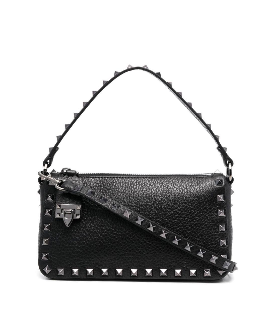 VALENTINO Черная кожаная сумка через плечо, фото 1