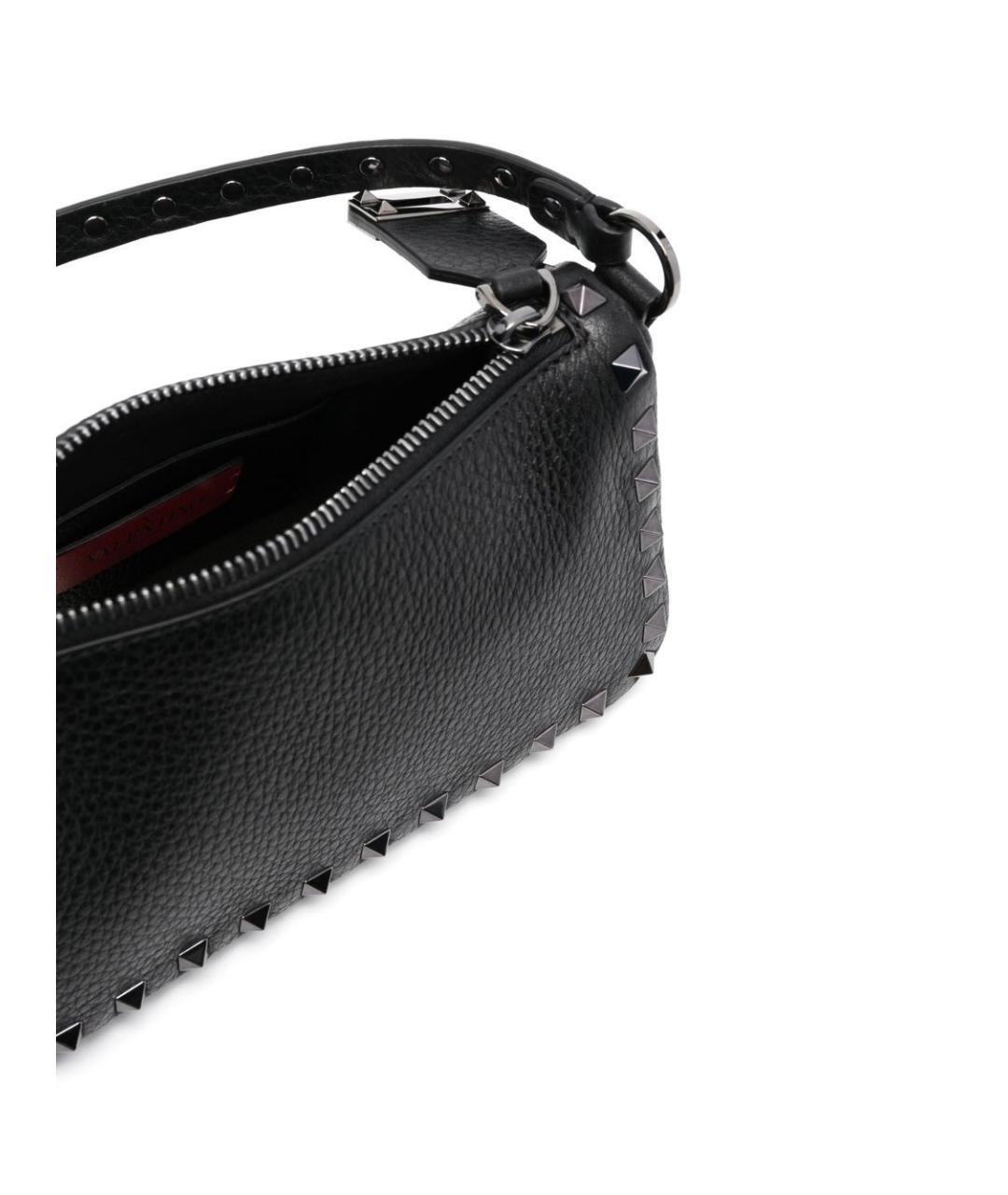 VALENTINO Черная кожаная сумка через плечо, фото 5