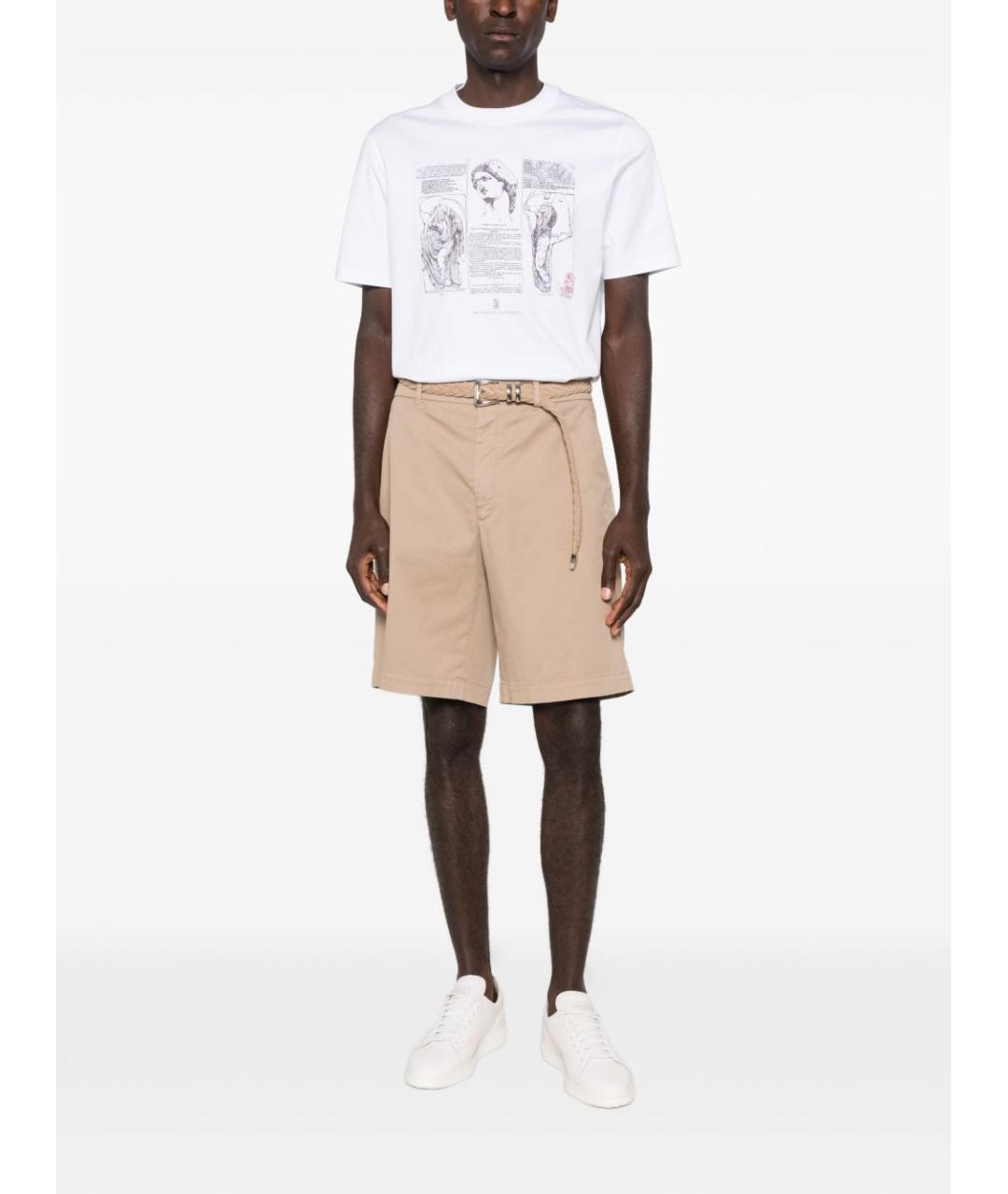 BRUNELLO CUCINELLI Белая хлопковая футболка, фото 4