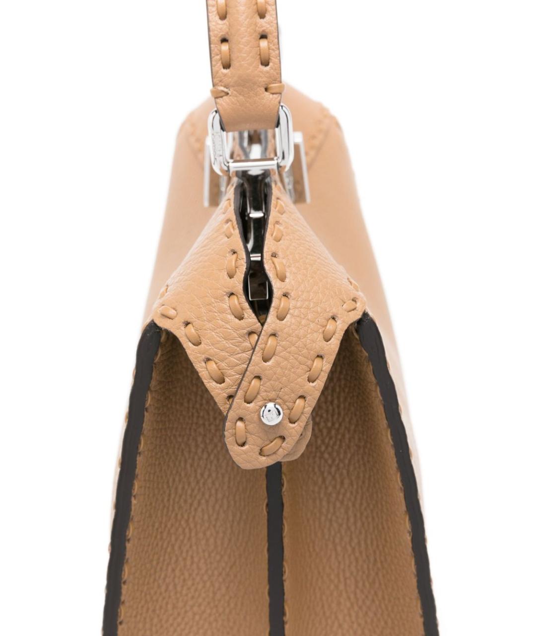 FENDI Коричневая кожаная сумка тоут, фото 4