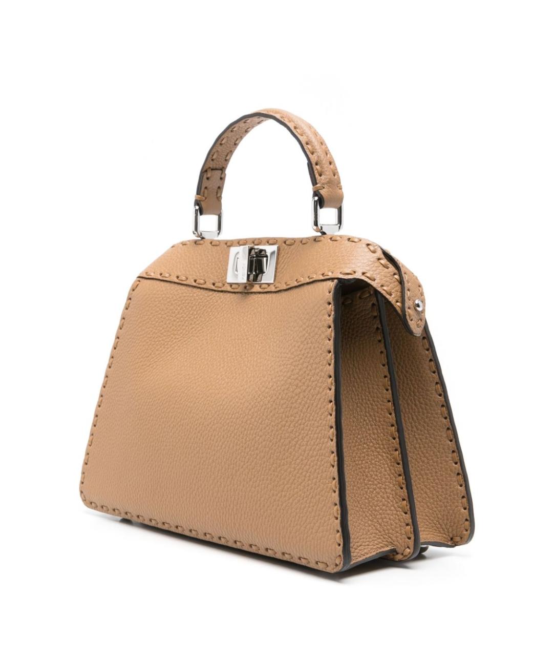 FENDI Коричневая кожаная сумка тоут, фото 2