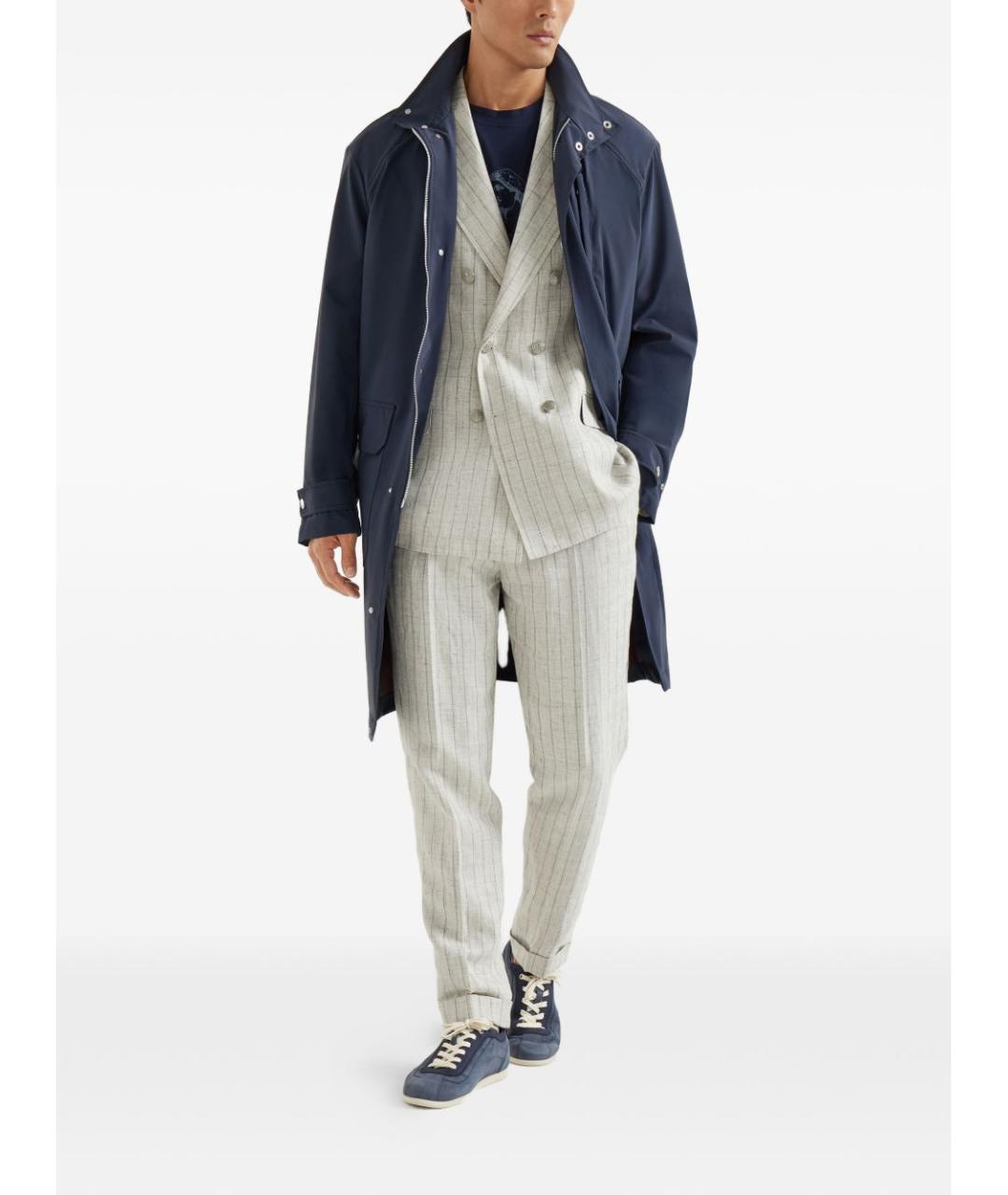 BRUNELLO CUCINELLI Синяя хлопковая футболка, фото 5