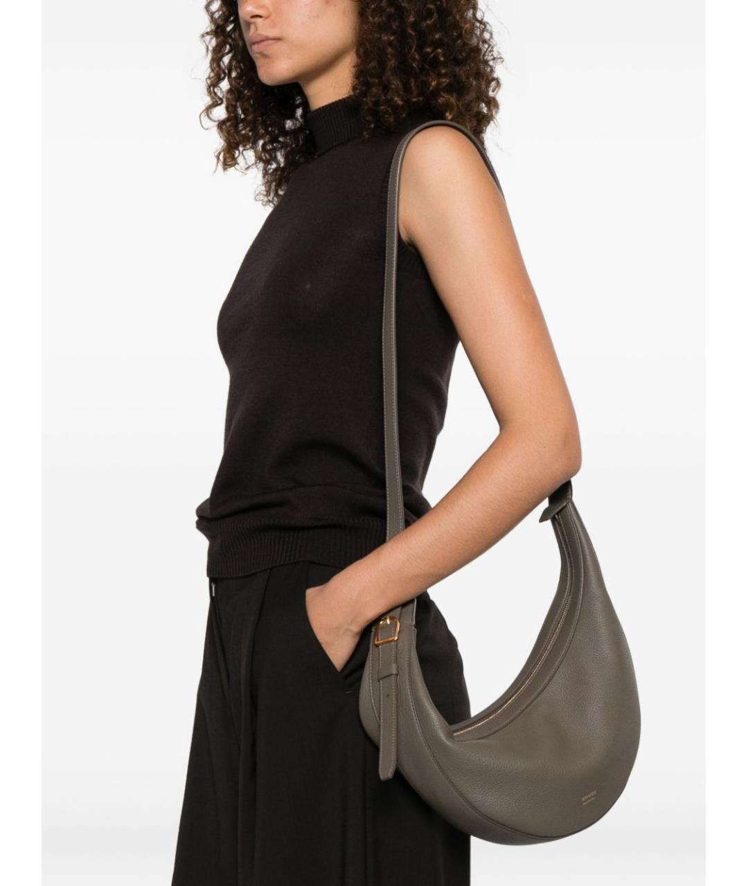 KHAITE Серая кожаная сумка через плечо, фото 3
