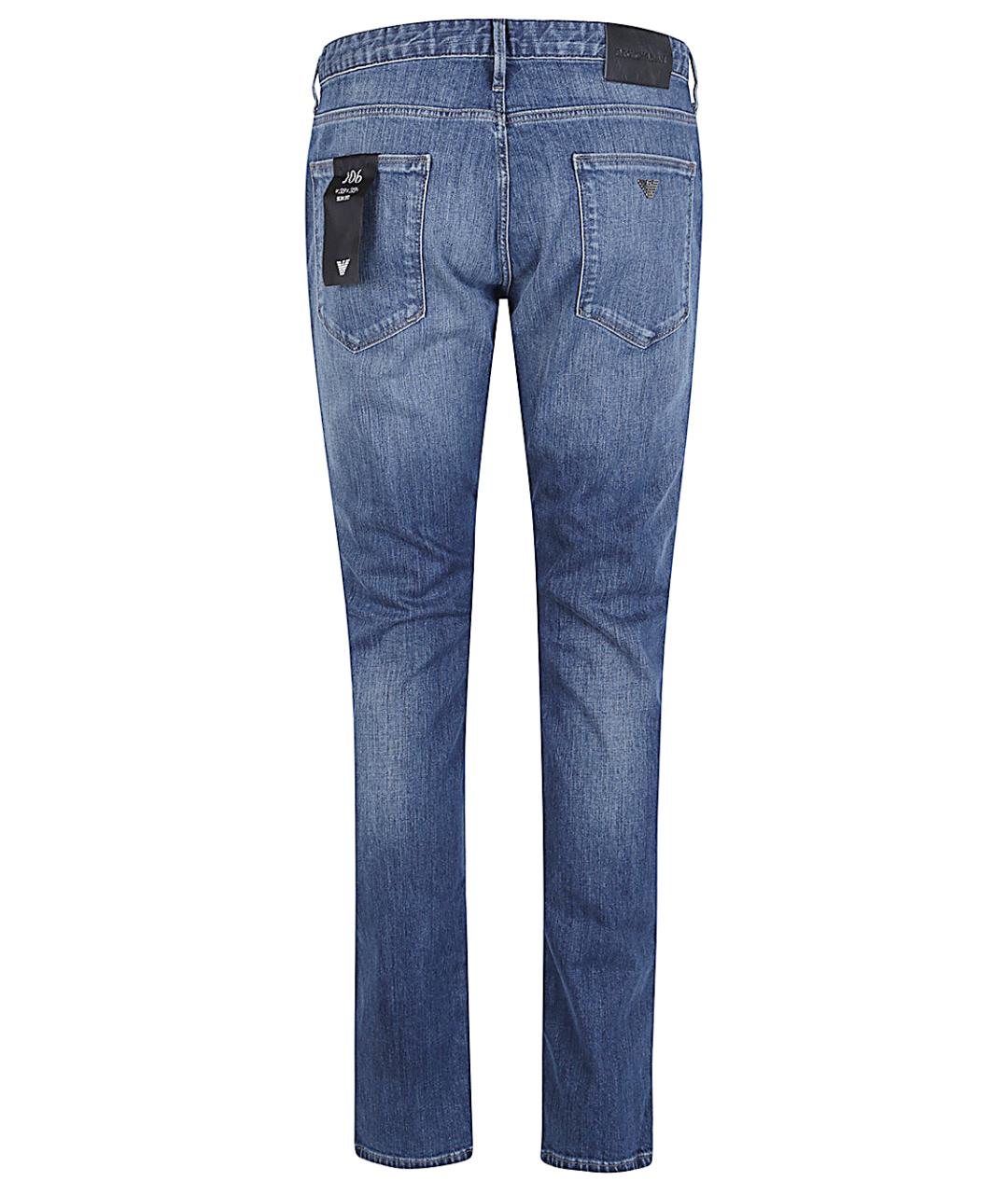 EMPORIO ARMANI Синие хлопковые джинсы скинни, фото 2