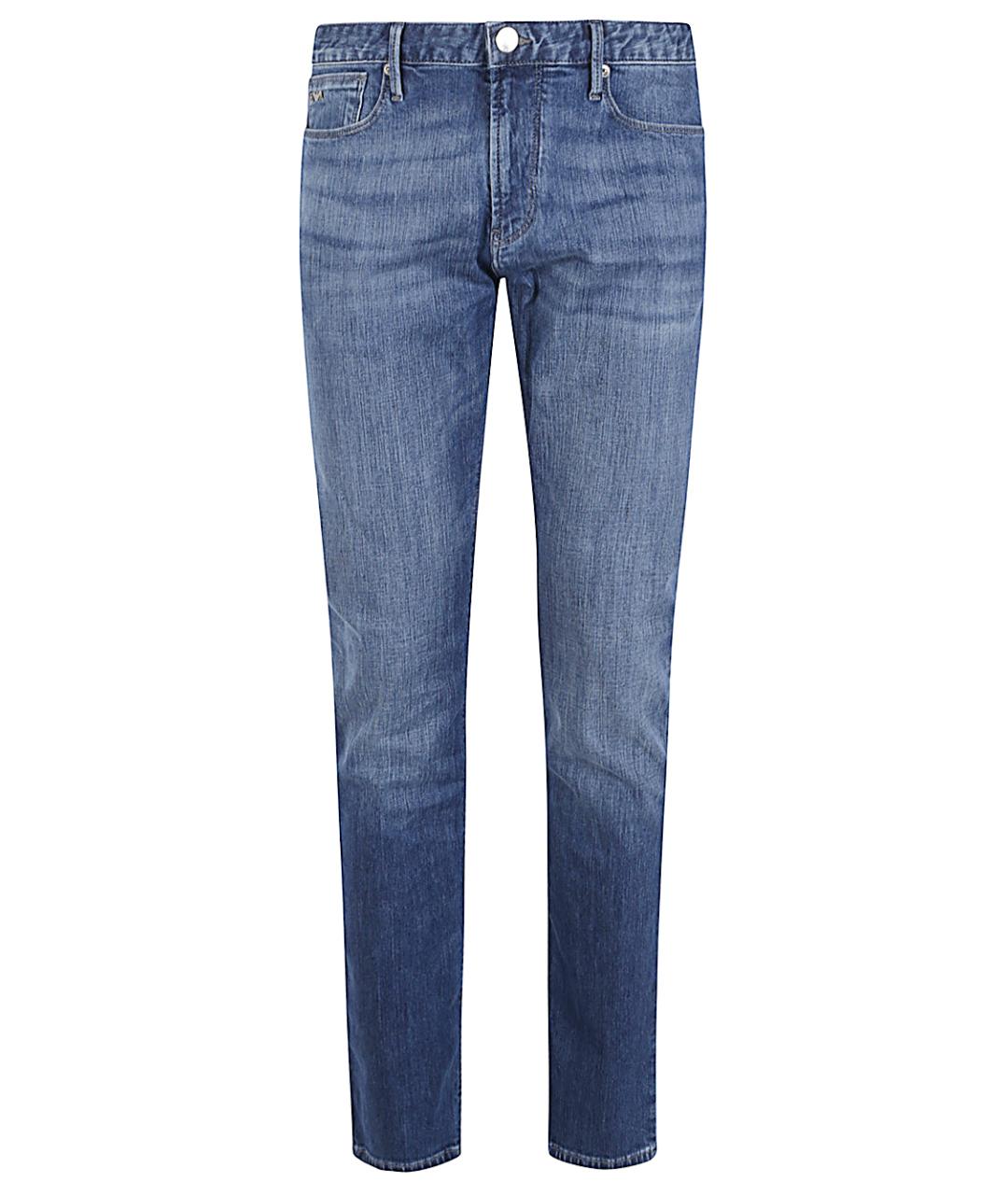 EMPORIO ARMANI Синие хлопковые джинсы скинни, фото 1