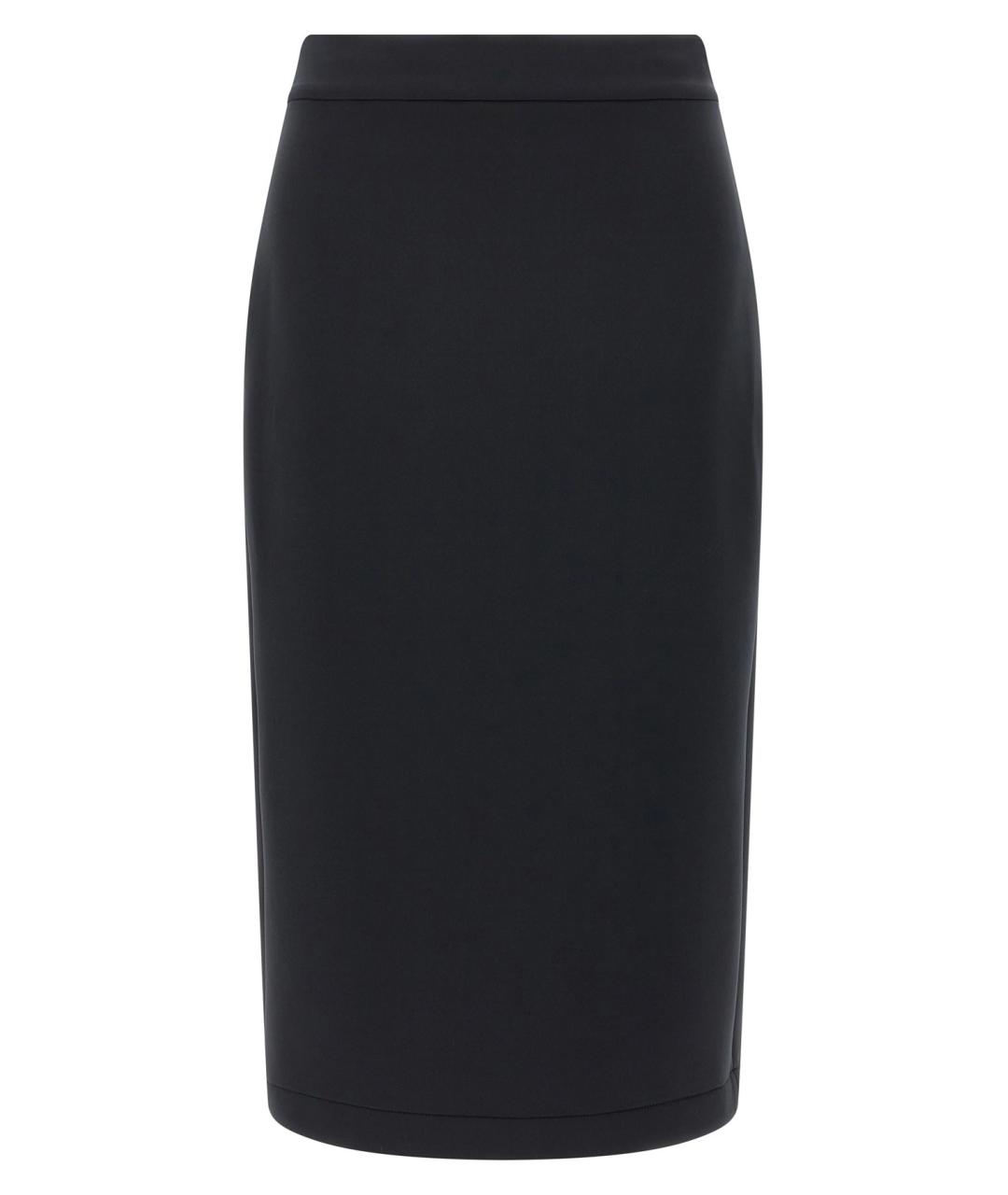 MONCLER Черная полиэстеровая юбка миди, фото 1