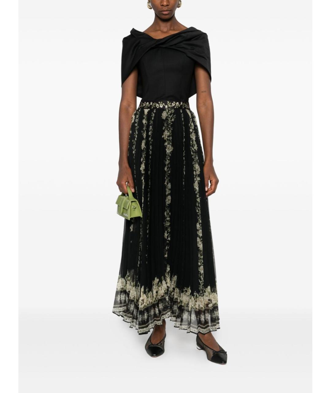 ALICE+OLIVIA Черная полиэстеровая юбка макси, фото 4