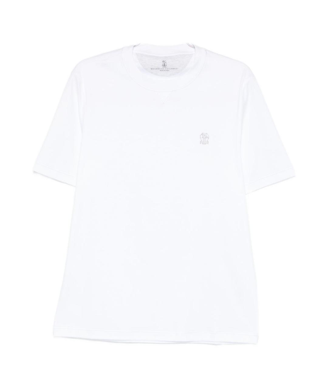 BRUNELLO CUCINELLI Белая хлопковая футболка, фото 1