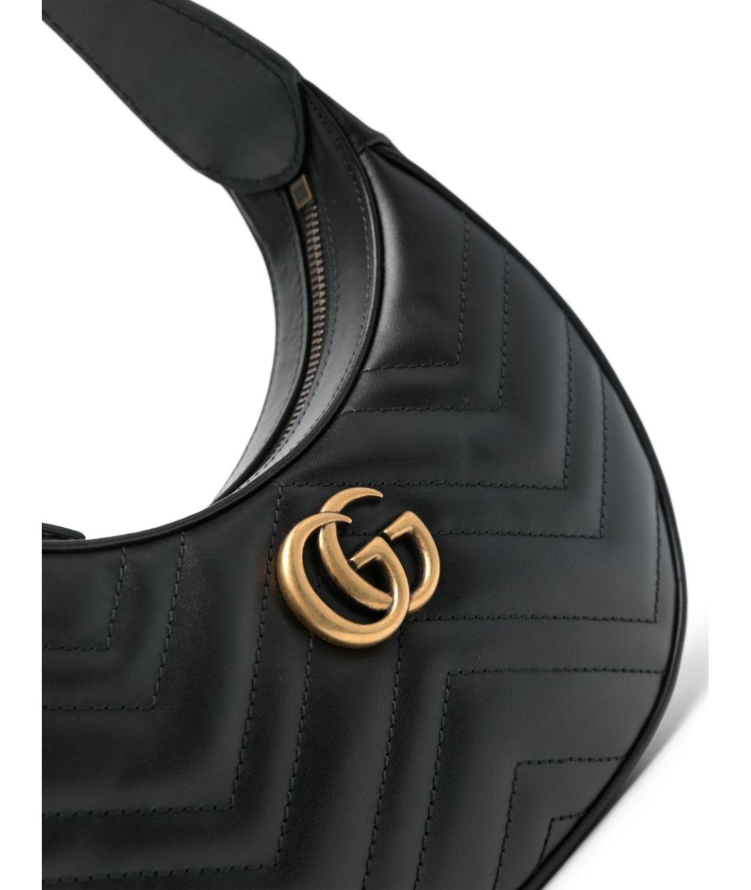 GUCCI Черная кожаная сумка с короткими ручками, фото 2