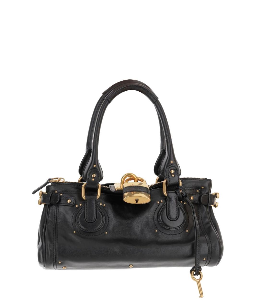 CHLOE Черная кожаная сумка тоут, фото 1