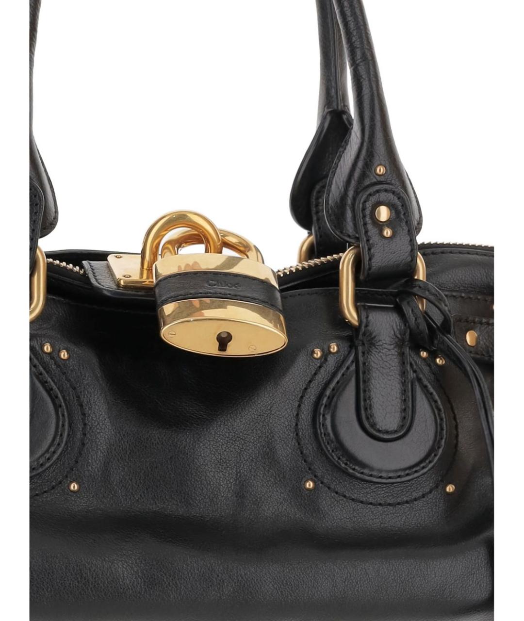 CHLOE Черная кожаная сумка тоут, фото 3