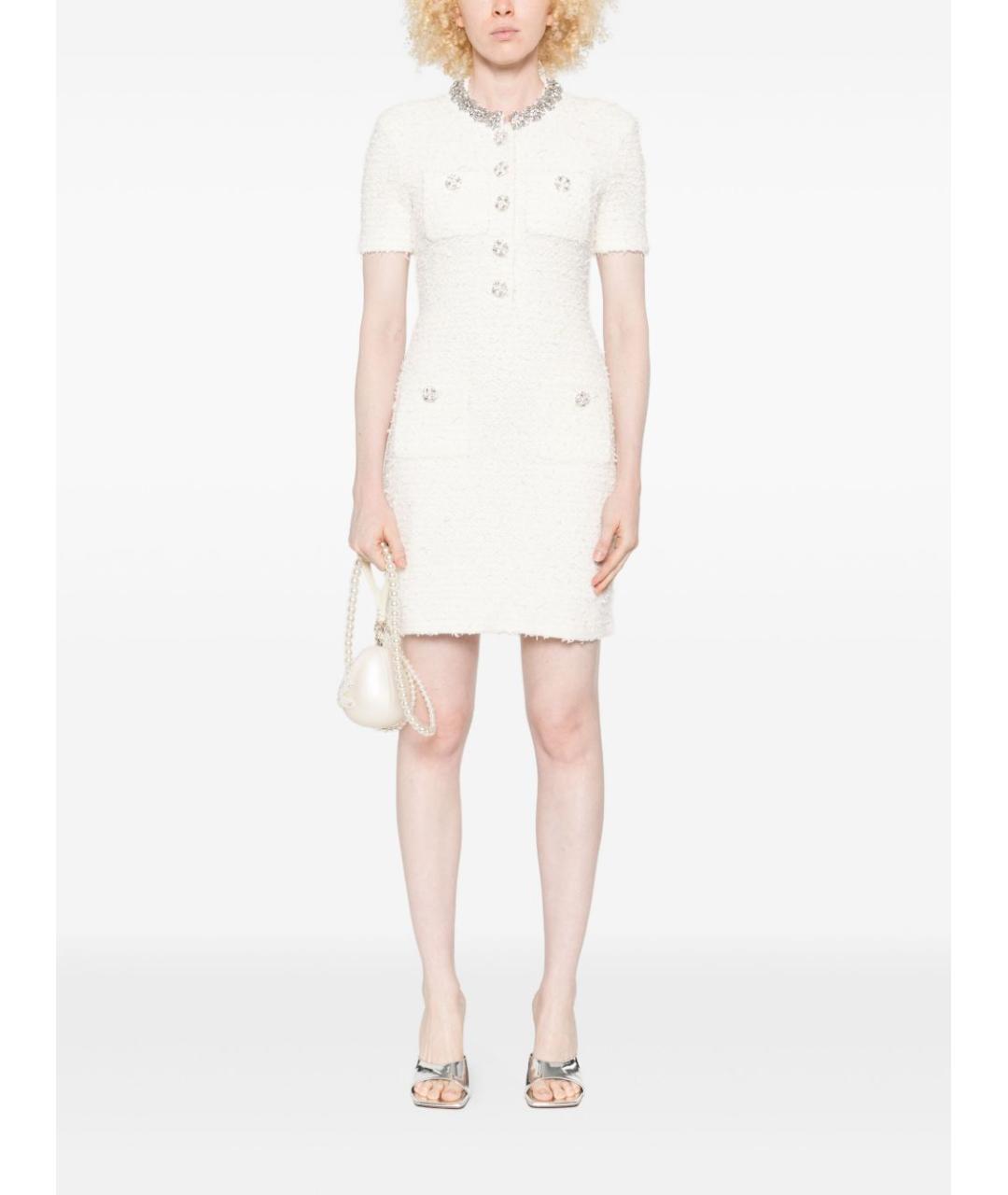 SELF-PORTRAIT Белое полиэстеровое повседневное платье, фото 2