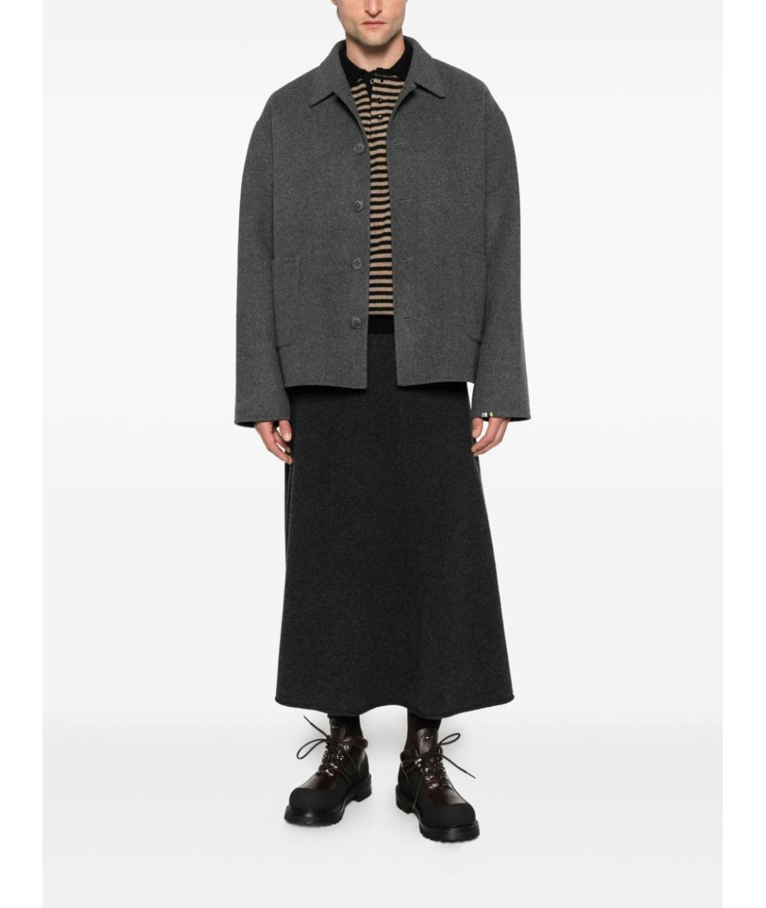 EXTREME CASHMERE Серая юбка макси, фото 2