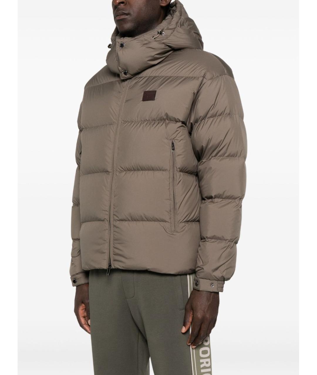 EMPORIO ARMANI Коричневая полиамидовая куртка, фото 3