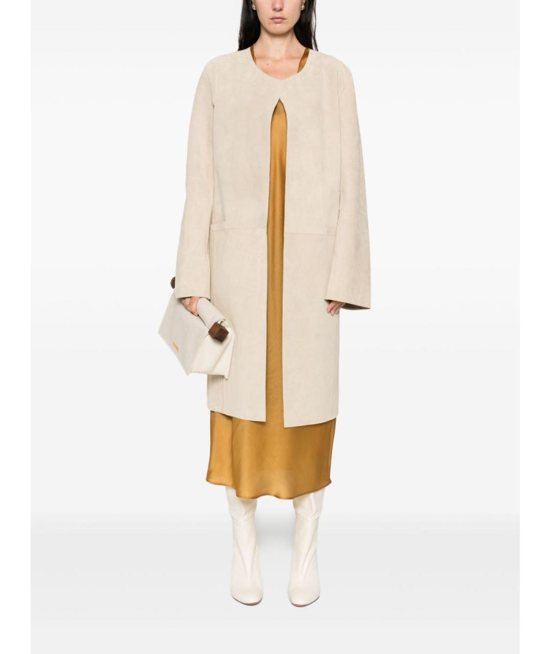 TOTEME Бежевое замшевое пальто, фото 5