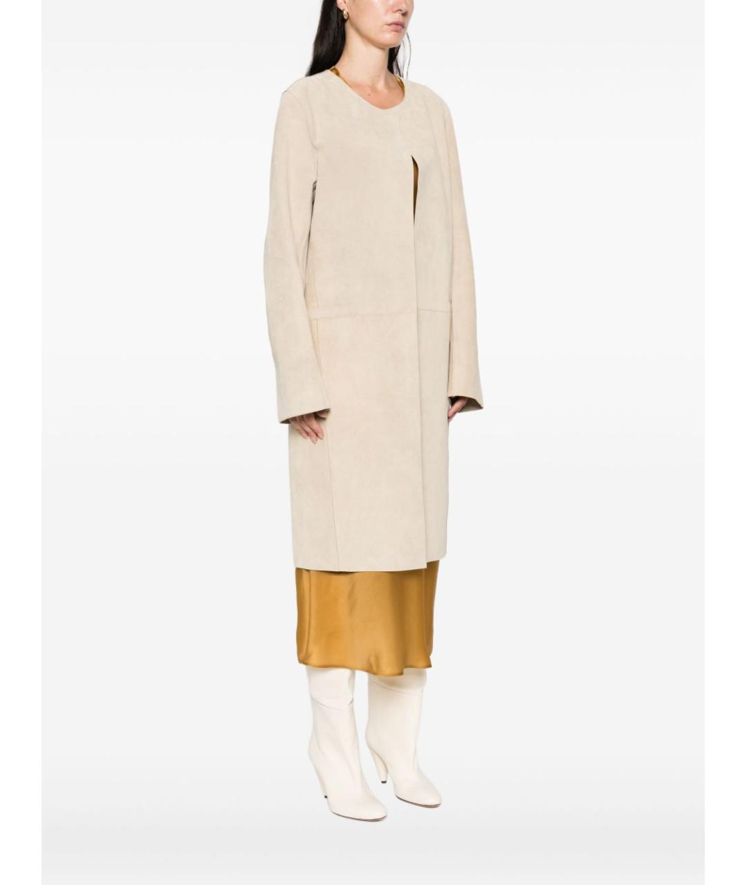 TOTEME Бежевое замшевое пальто, фото 4