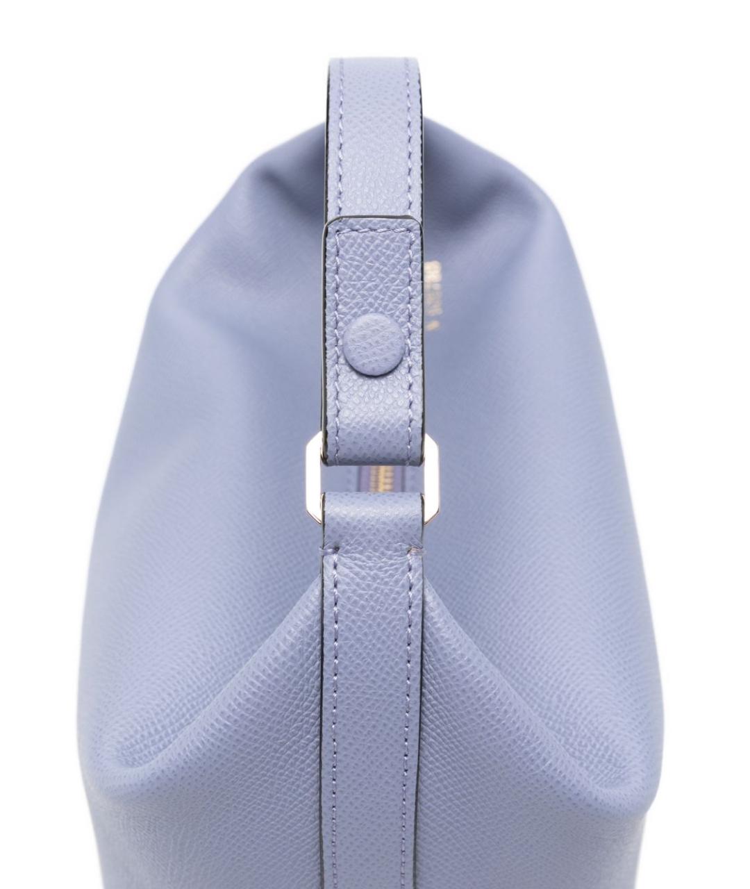 VALEXTRA Голубая кожаная сумка с короткими ручками, фото 3