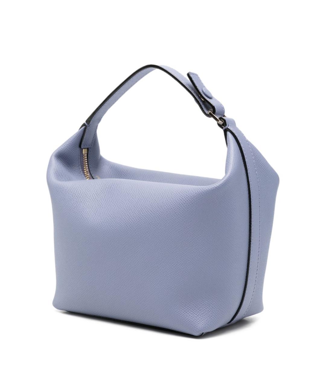 VALEXTRA Голубая кожаная сумка с короткими ручками, фото 5