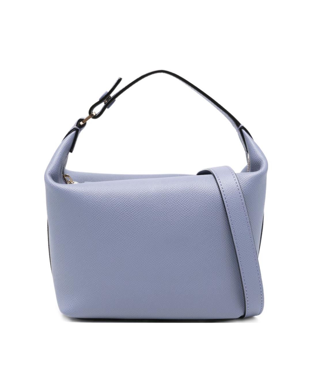 VALEXTRA Голубая кожаная сумка с короткими ручками, фото 1