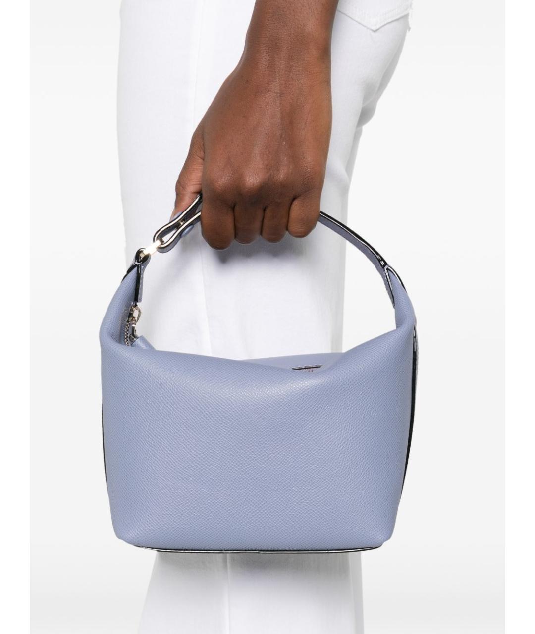 VALEXTRA Голубая кожаная сумка с короткими ручками, фото 4