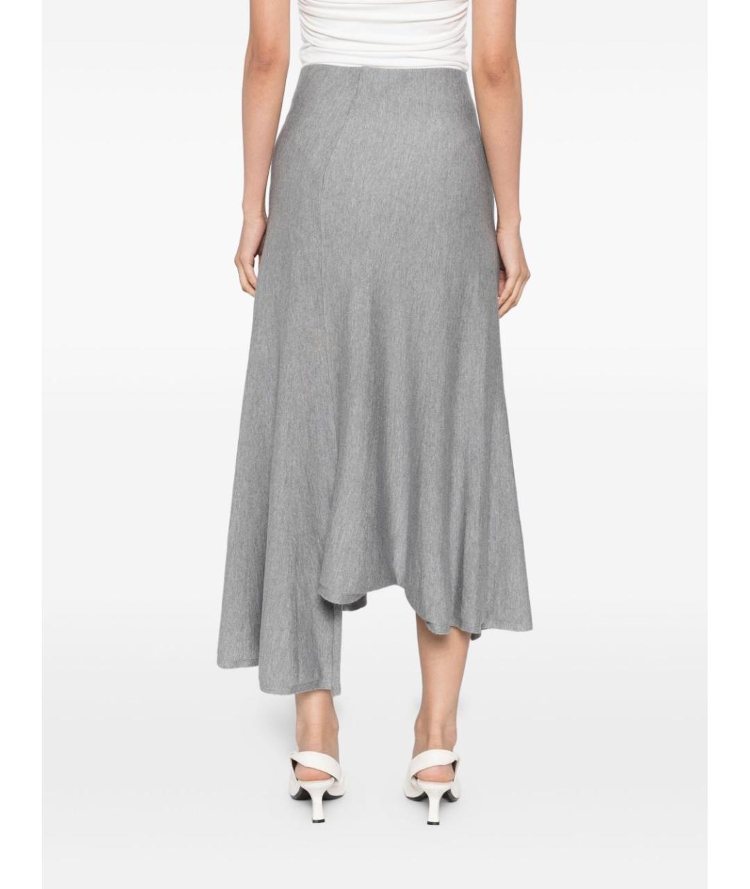 KHAITE Серая шерстяная юбка миди, фото 2