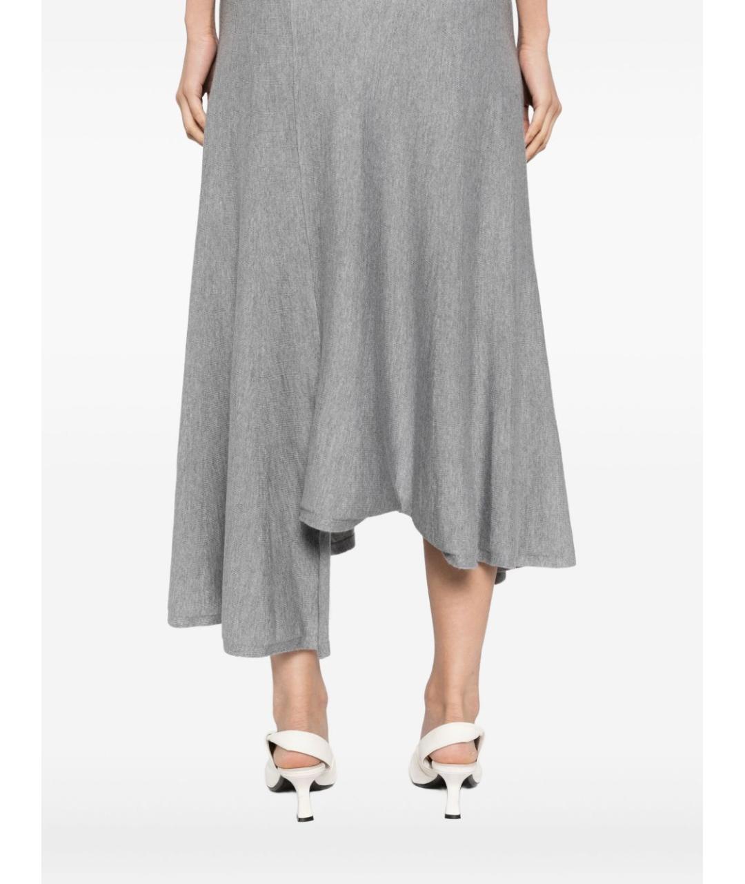 KHAITE Серая шерстяная юбка миди, фото 3