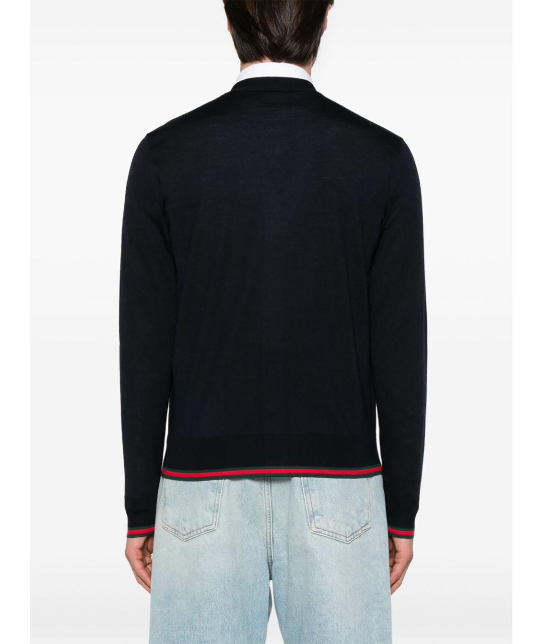 GUCCI Темно-синий шерстяной кардиган, фото 5