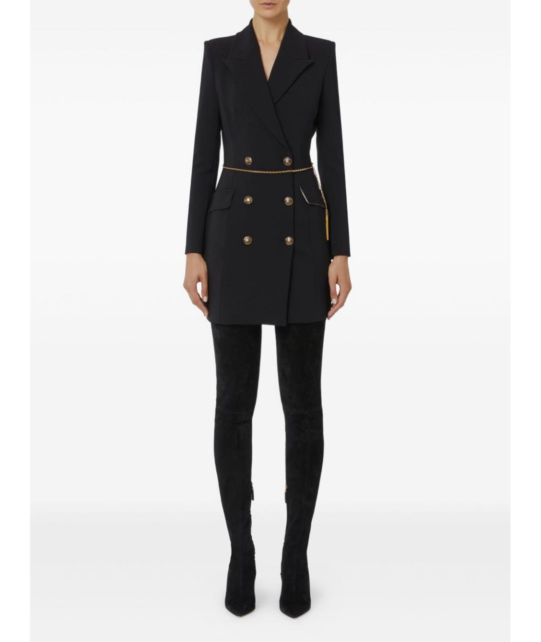 ELISABETTA FRANCHI Черное полиэстеровое платье, фото 3