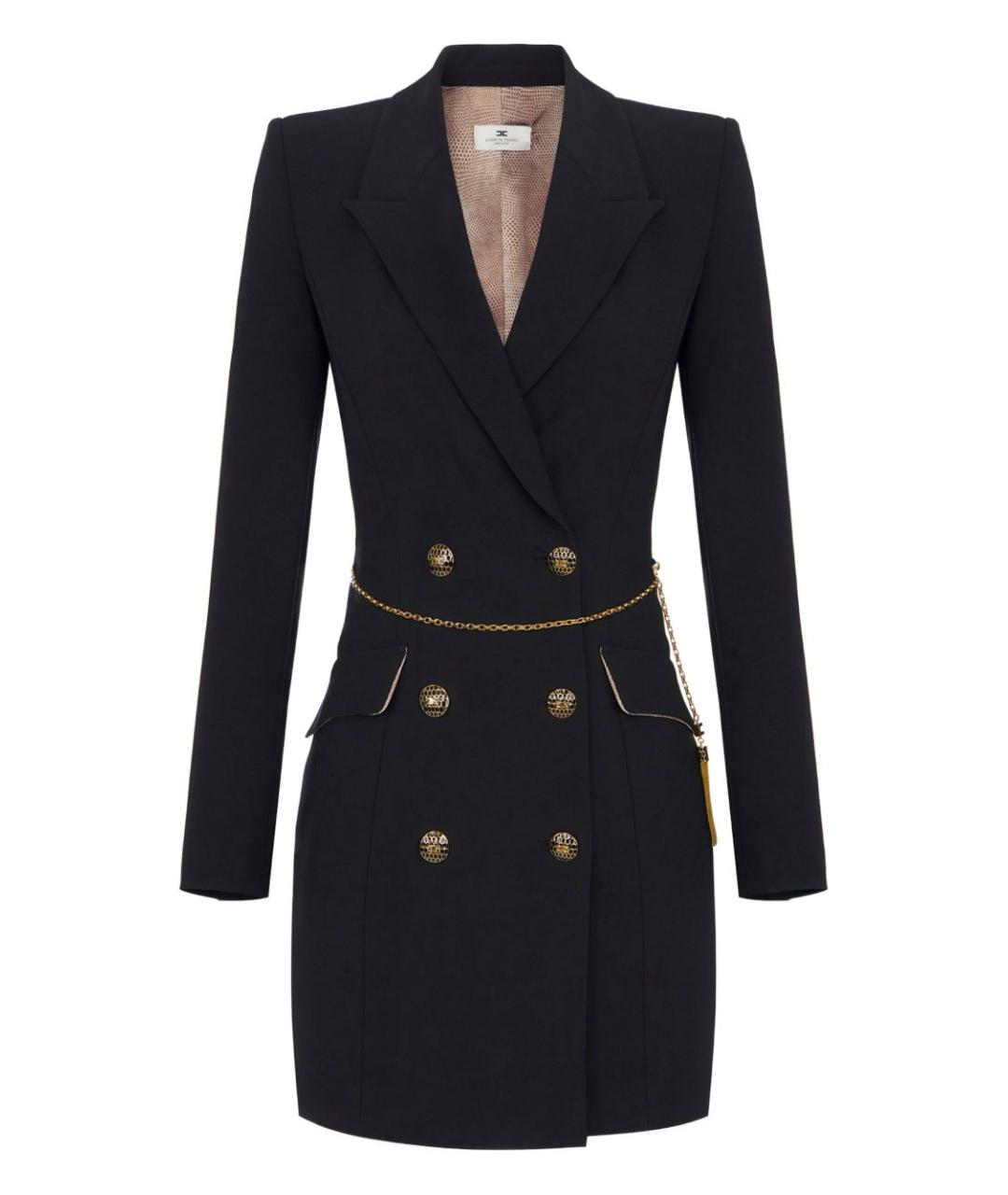 ELISABETTA FRANCHI Черное полиэстеровое платье, фото 1