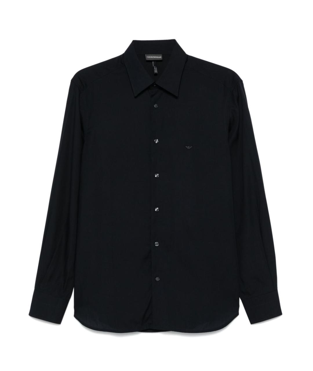 EMPORIO ARMANI Черная хлопковая кэжуал рубашка, фото 1
