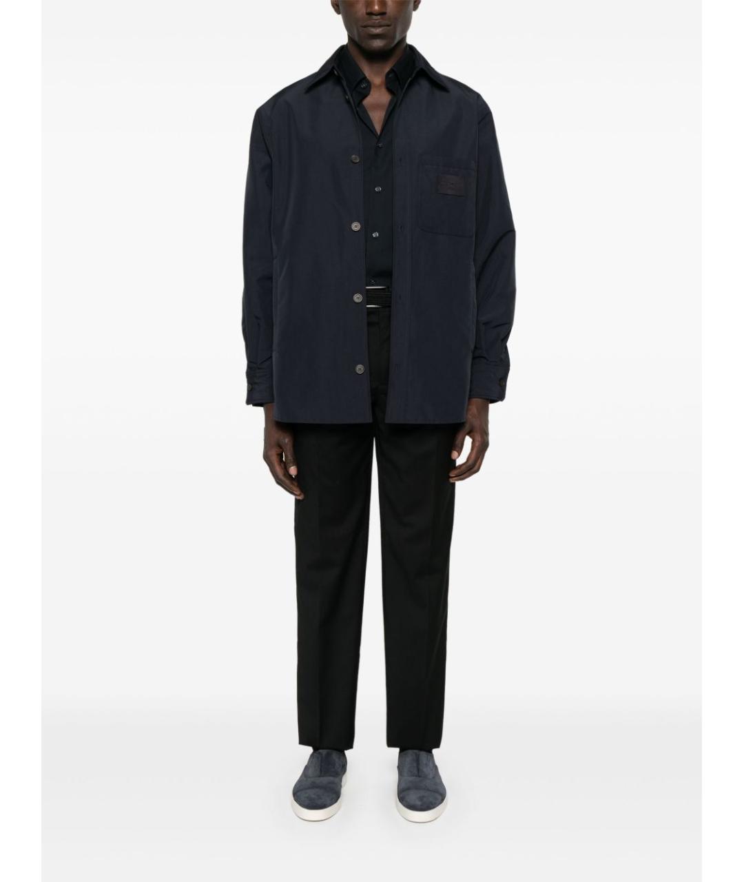 EMPORIO ARMANI Черная хлопковая кэжуал рубашка, фото 4