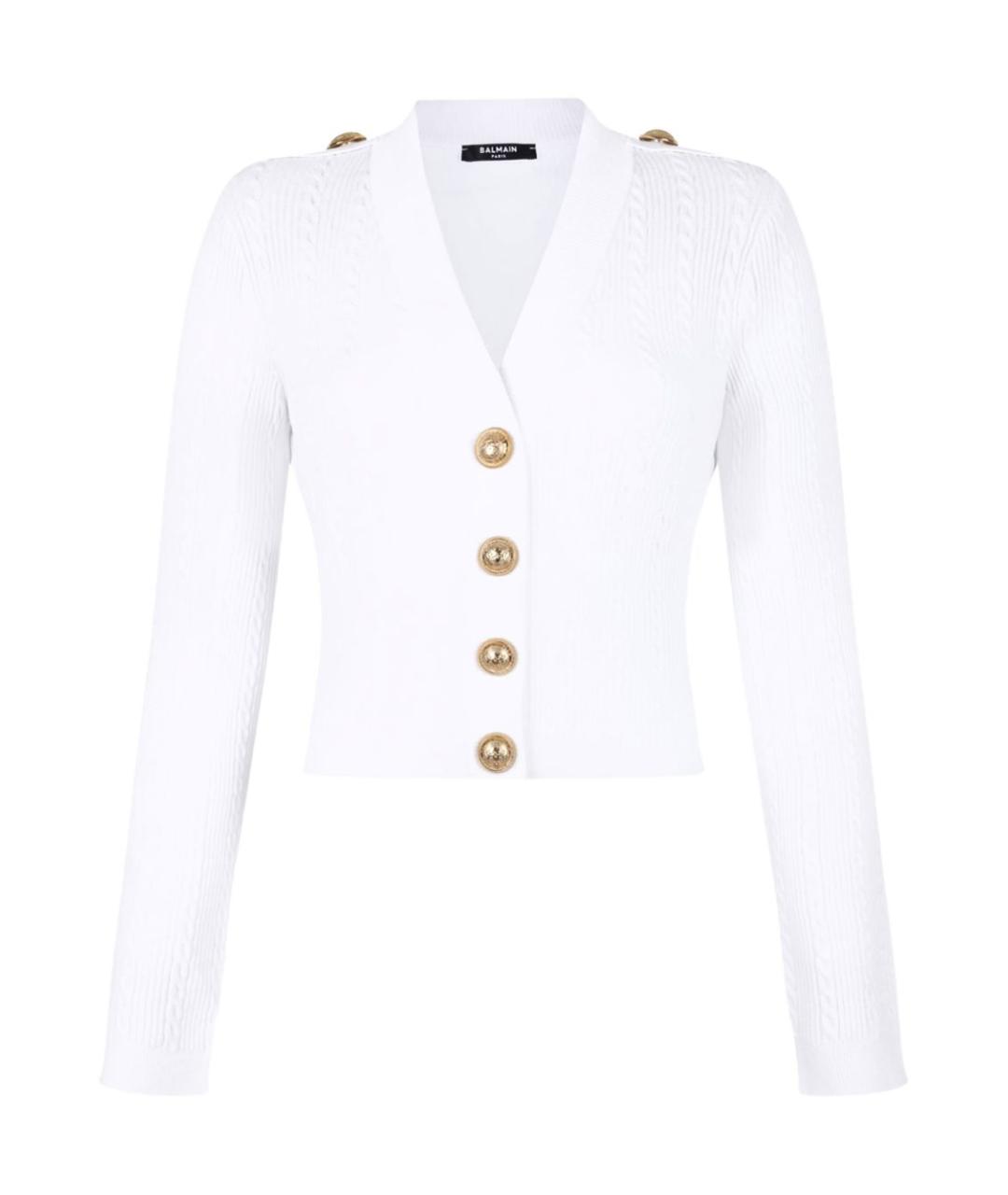 BALMAIN Белый вискозный кардиган, фото 1