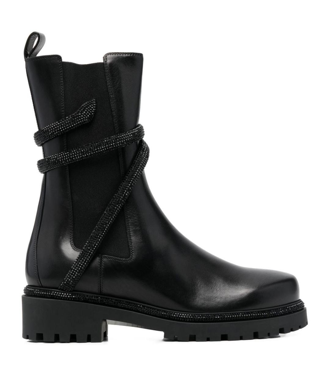 RENE CAOVILLA Черные кожаные ботинки, фото 1