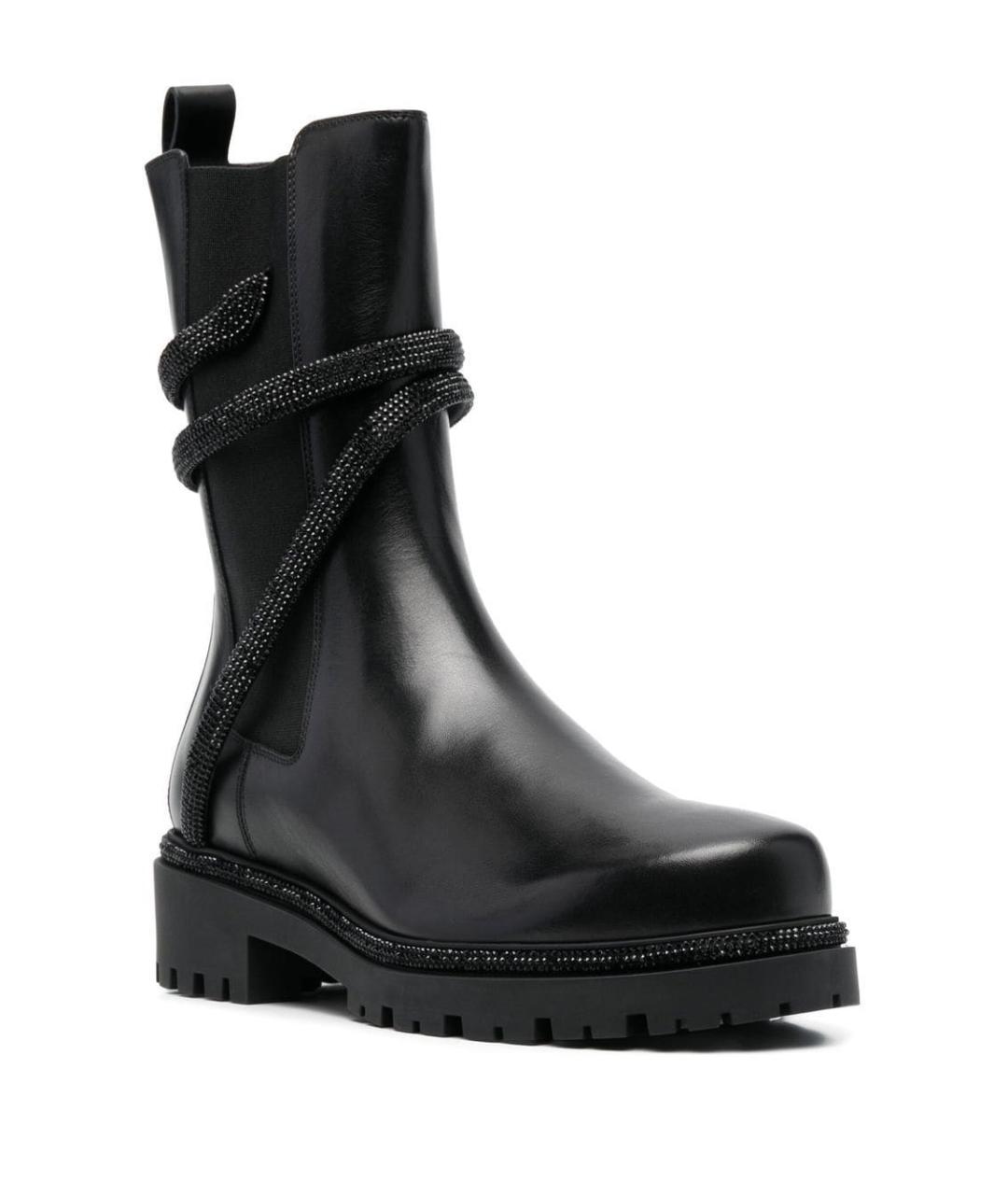 RENE CAOVILLA Черные кожаные ботинки, фото 4