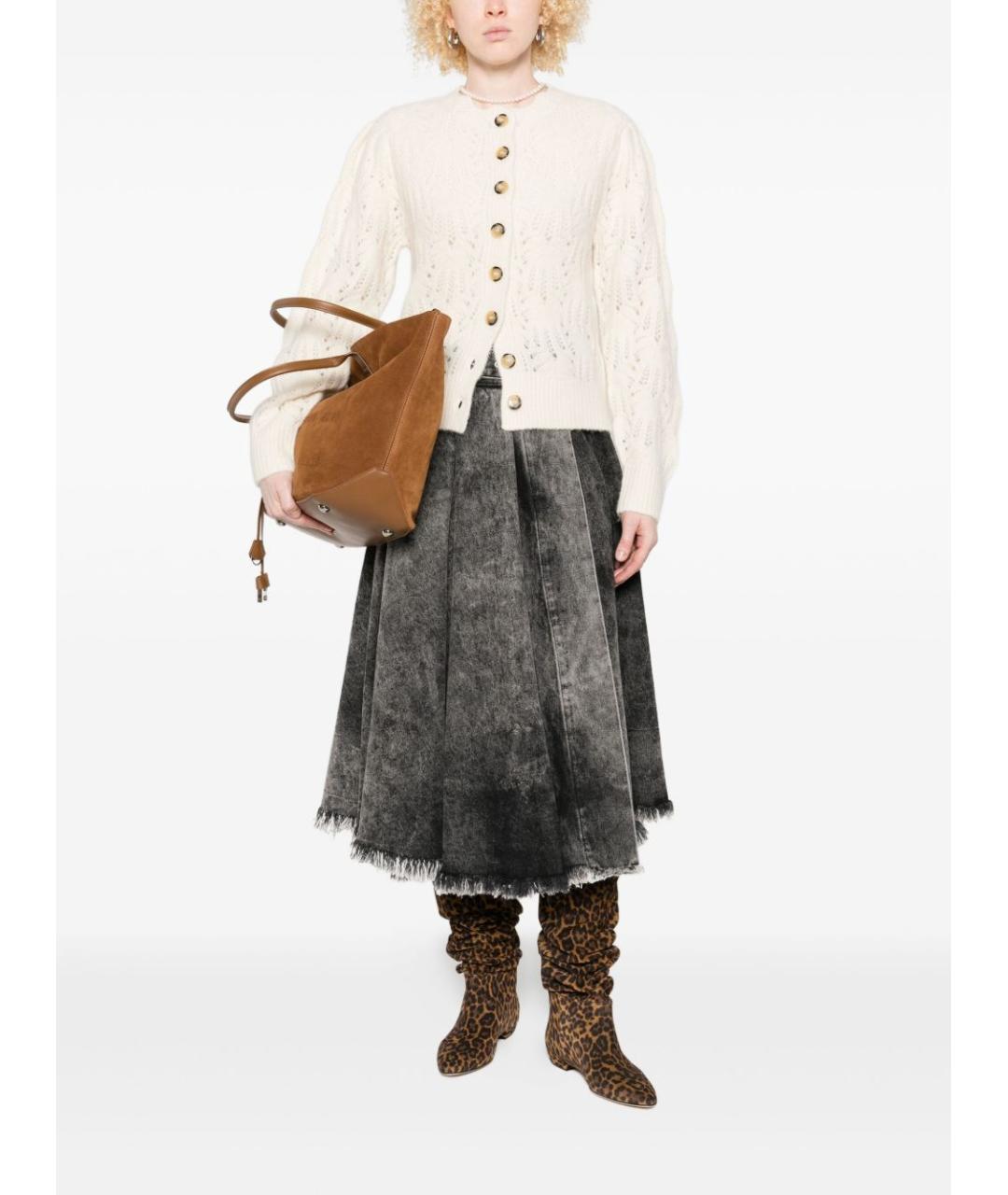 ISABEL MARANT ETOILE Бежевый шерстяной кардиган, фото 5