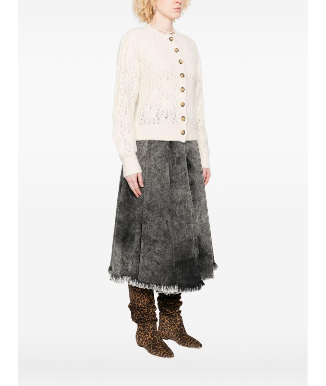 ISABEL MARANT ETOILE Бежевый шерстяной кардиган, фото 4