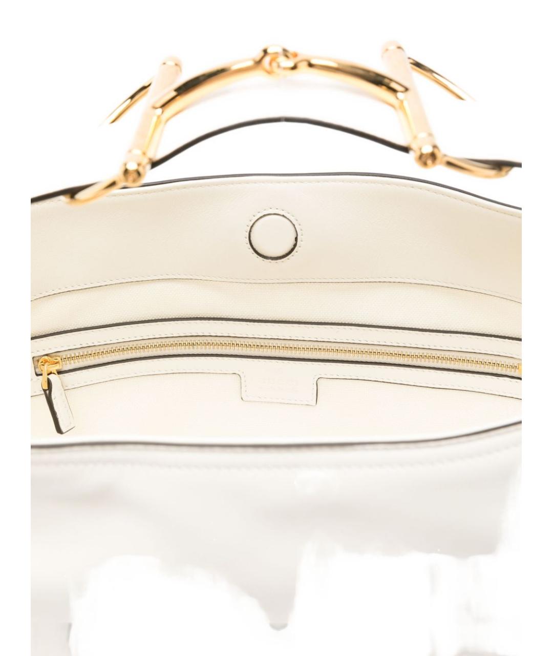 GUCCI Белая кожаная сумка через плечо, фото 4