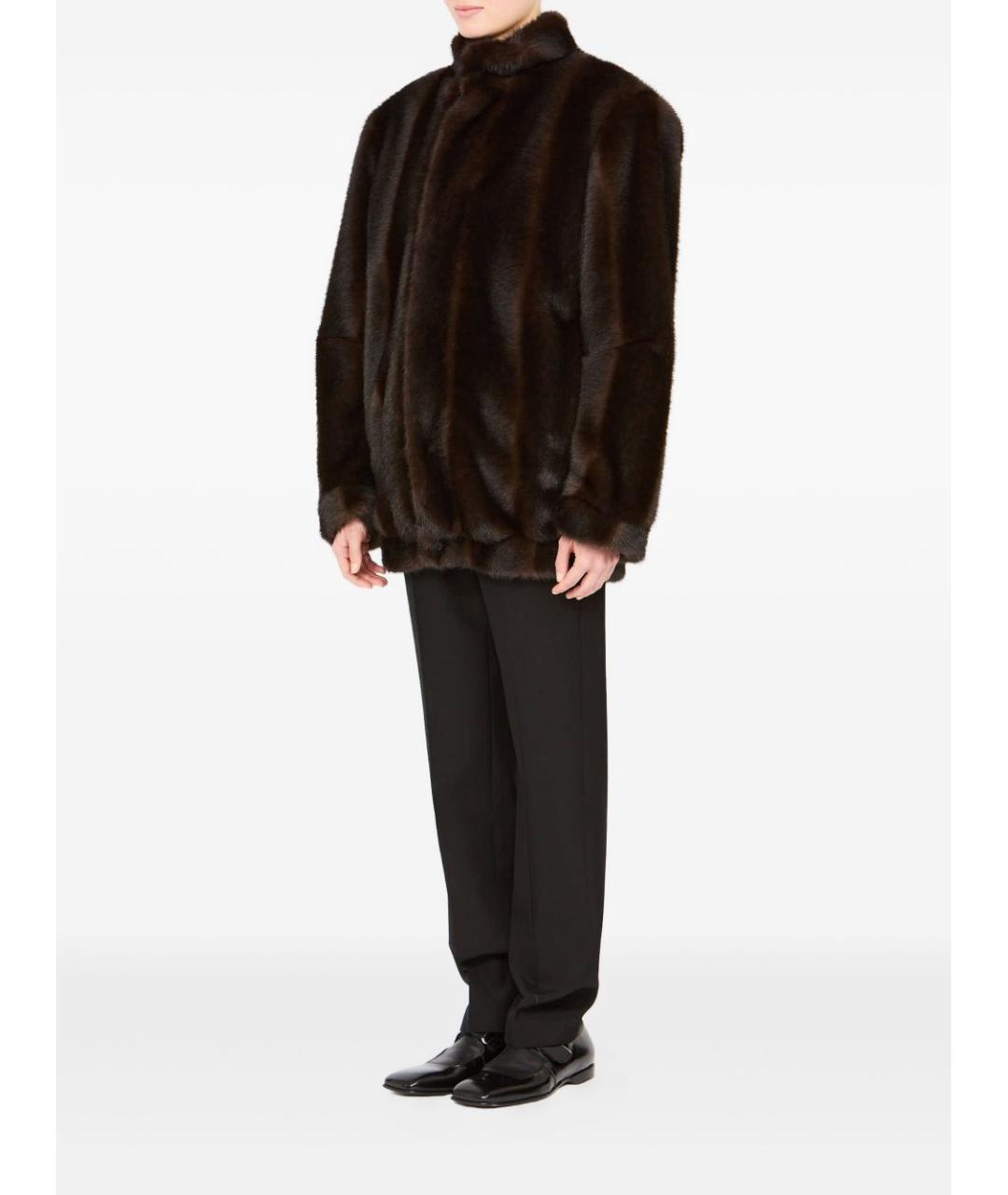 MM6 MAISON MARGIELA Коричневая полиэстеровая шуба, фото 2