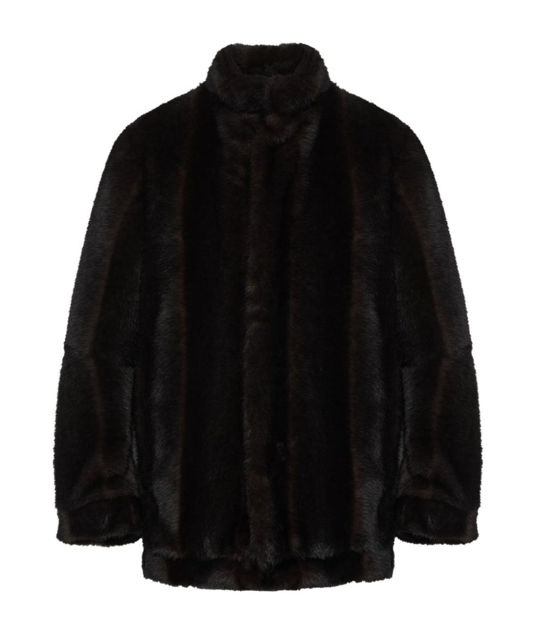 MM6 MAISON MARGIELA Коричневая полиэстеровая шуба, фото 1