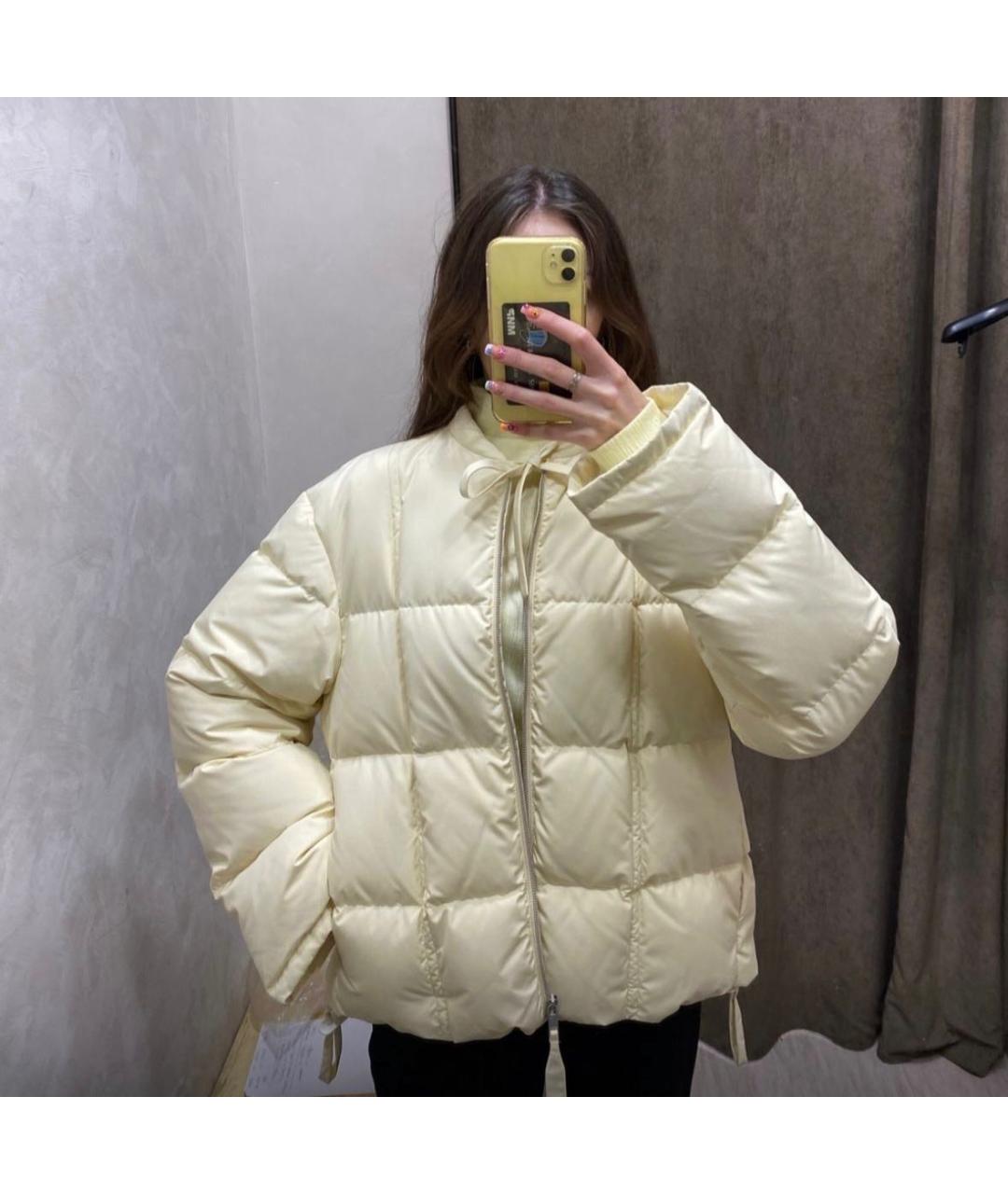 JIL SANDER Желтый хлопковый пуховик, фото 8